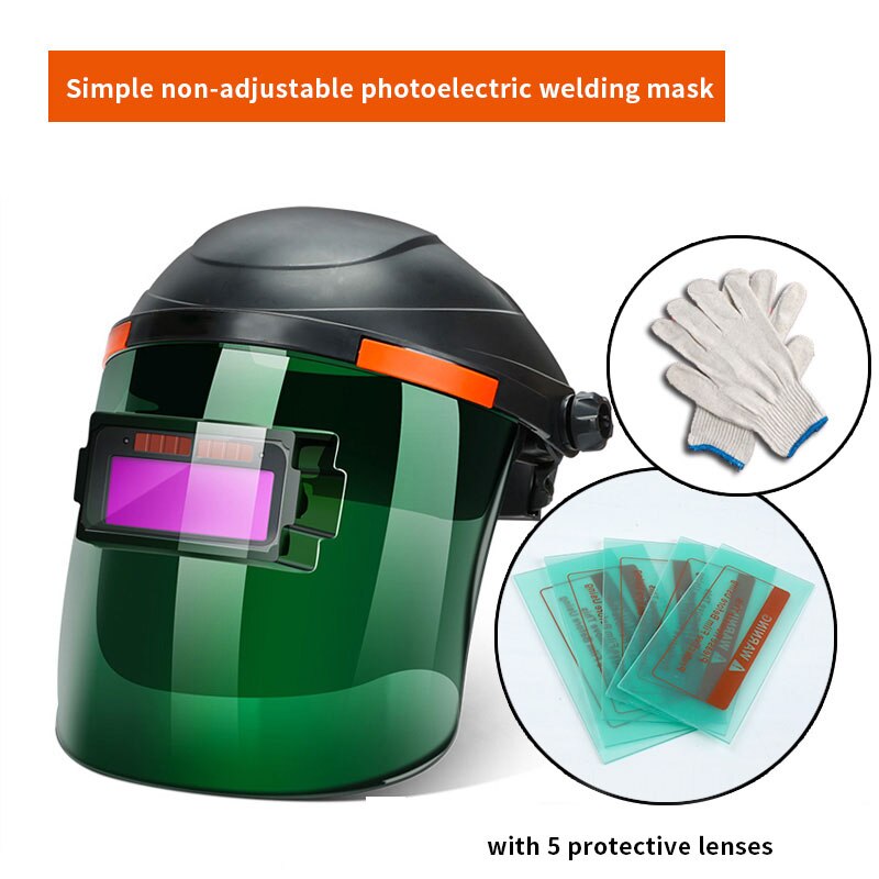 Solar Auto Darkening Adjustable Welding Mask Helmet Automatic Welding Shield Head-Mounted Argon Arc Welding ProtectIve Cap: 02