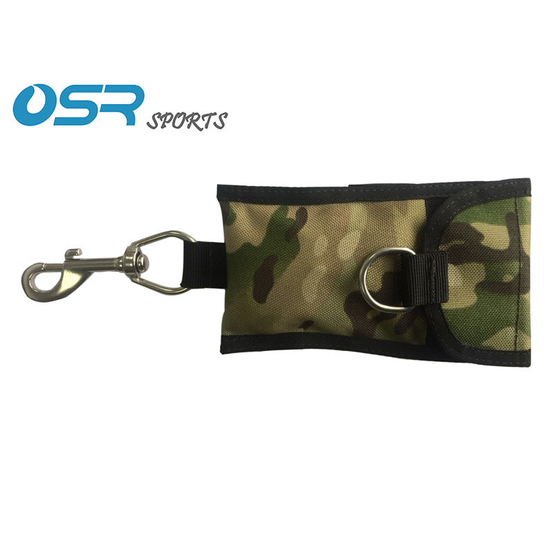 Scuba diving Trim single reef hook 316 Stainless Steel with outer pocket diving accessory: England camo