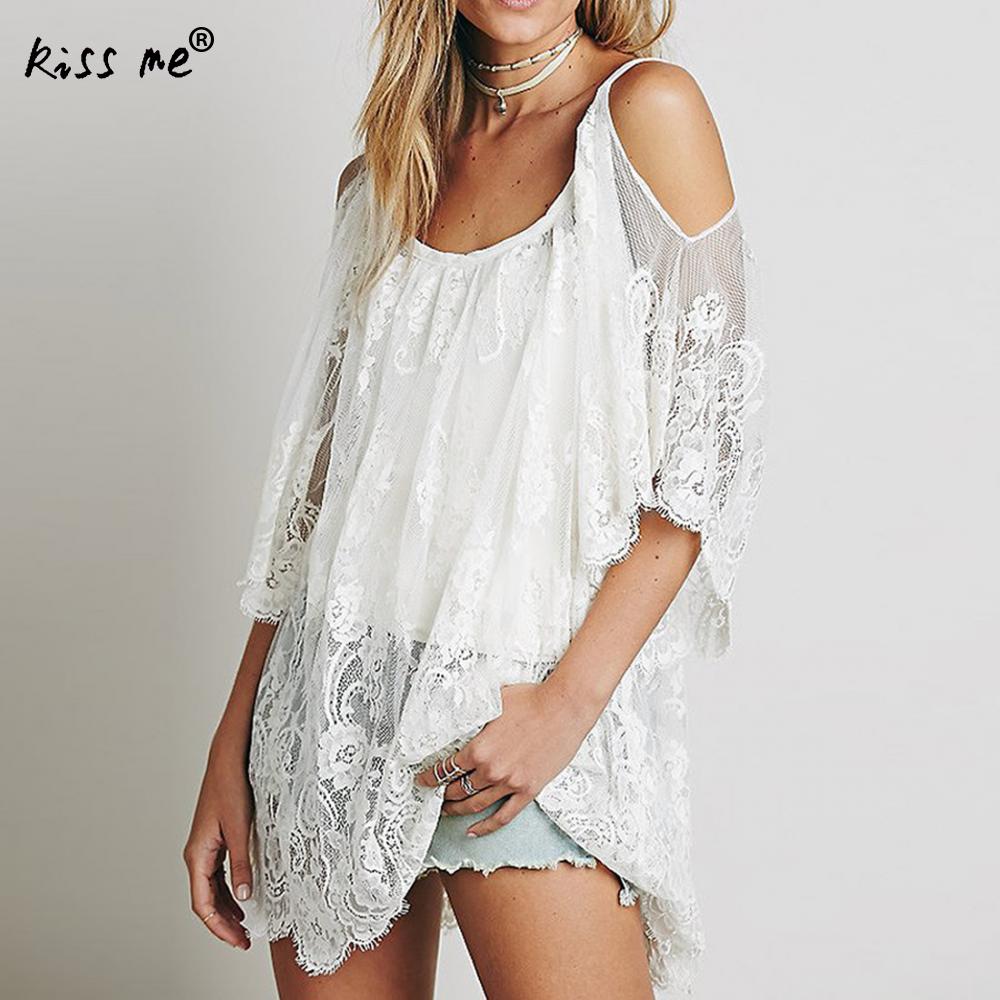 Zomer Vrouwen Bikini Cover Up Bloemen Kant Hollow Haak Badpak Cover-Ups Badpak Beachwear Tuniek Off Shoulder halter