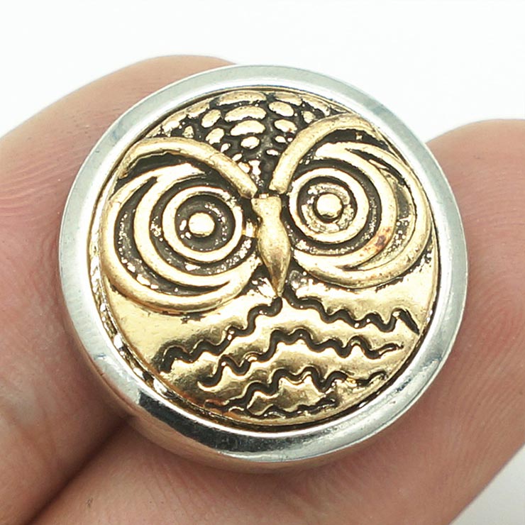Mode Beauty Ronde Mom Patroon Uil Eye Skull Dragonfly Eenvoudige 18Mm Metalen Drukknopen Fit Diy 18Mm Snap sieraden: KZ3280