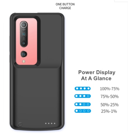Expower 6800 mah-oplader, hoesje voor xiaomi  mi10 pro 10 batterijhoes, externe smartphone  mi10 powerbankhoes voor xiaomi  mi 10 pro
