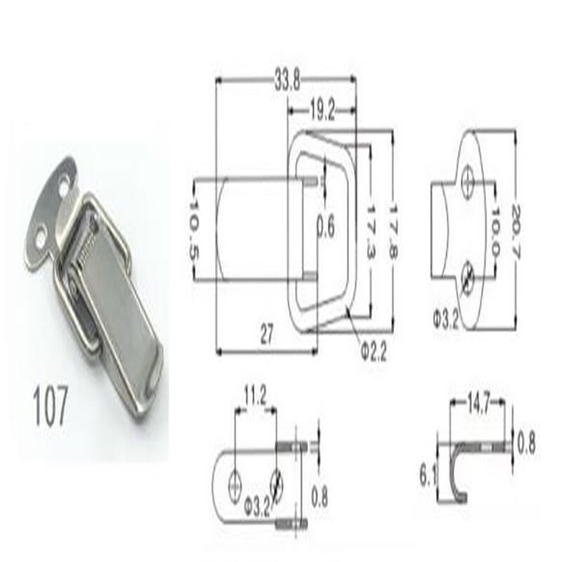 Stainless steel tower buckle mini iron buckle industrial hardware luggage lock buckle box lock