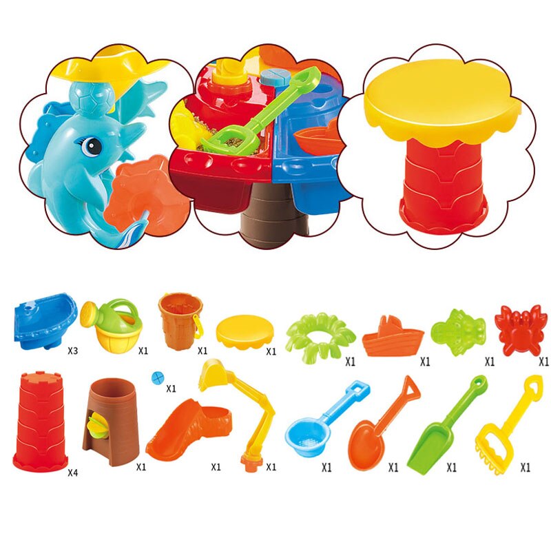 Baby Zomer Zand En Water Tafel Doos Baby Kids Kinderen Outdoor Strand Waterrad Speelgoed Familie Play Set