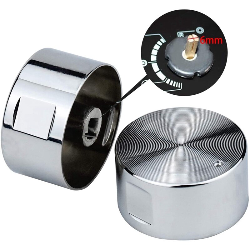 8 Stuks Metalen Gasfornuis Knoppen 6Mm Universele Fornuis Regelbereik Oven Knoppen Kookplaat Brander Knop Gas Kookplaat Schakelaar