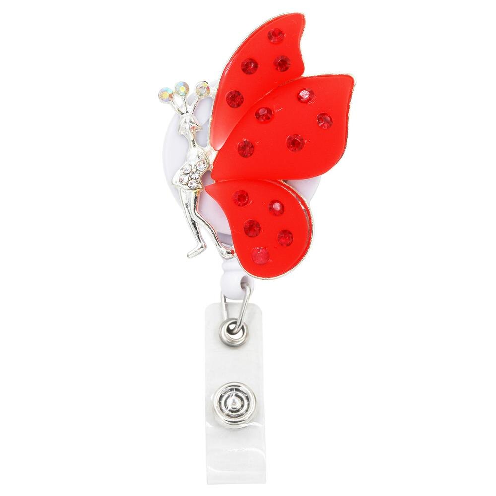 Animal Retractable Badge Holder with Alligator Clip Retractable Cord ID Badge Reel Fox Dress Girl Horse Style: K50