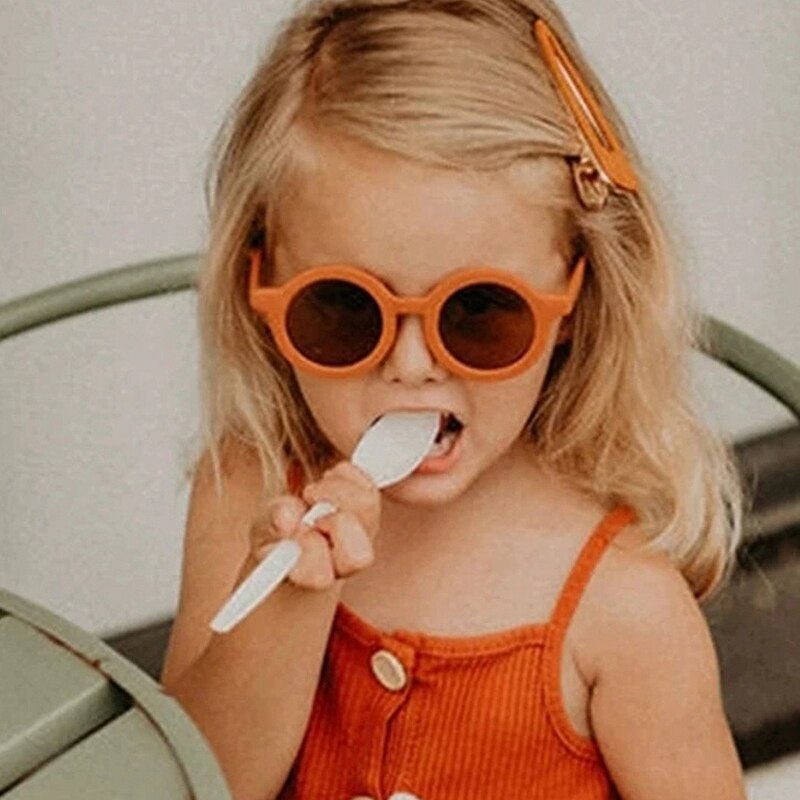 Gafas de sol de protección para bebés, lentes de sol de protección para la playa para niños, redondas, clásicas, Retro, 1-7 años, novedad de