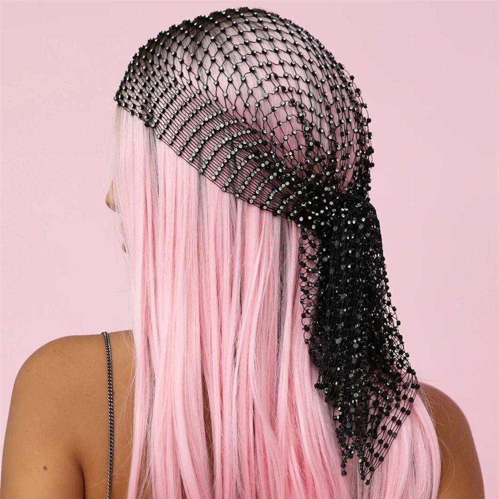 Stonefans nouvelle strass casque tête écharpe pour les femmes creux Bling cristal bandeau noir cheveux accessoires de cheveux