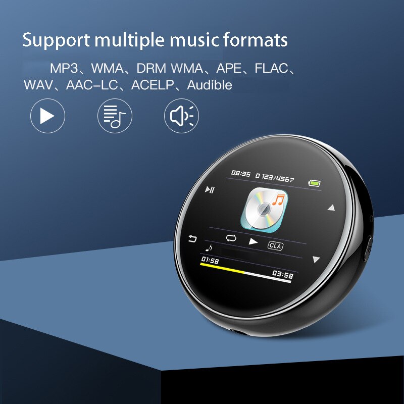 MP3 Player Portable Bluetooth Contact Screen MP3 Player HiFi Audio Player FM E-Book Video Player