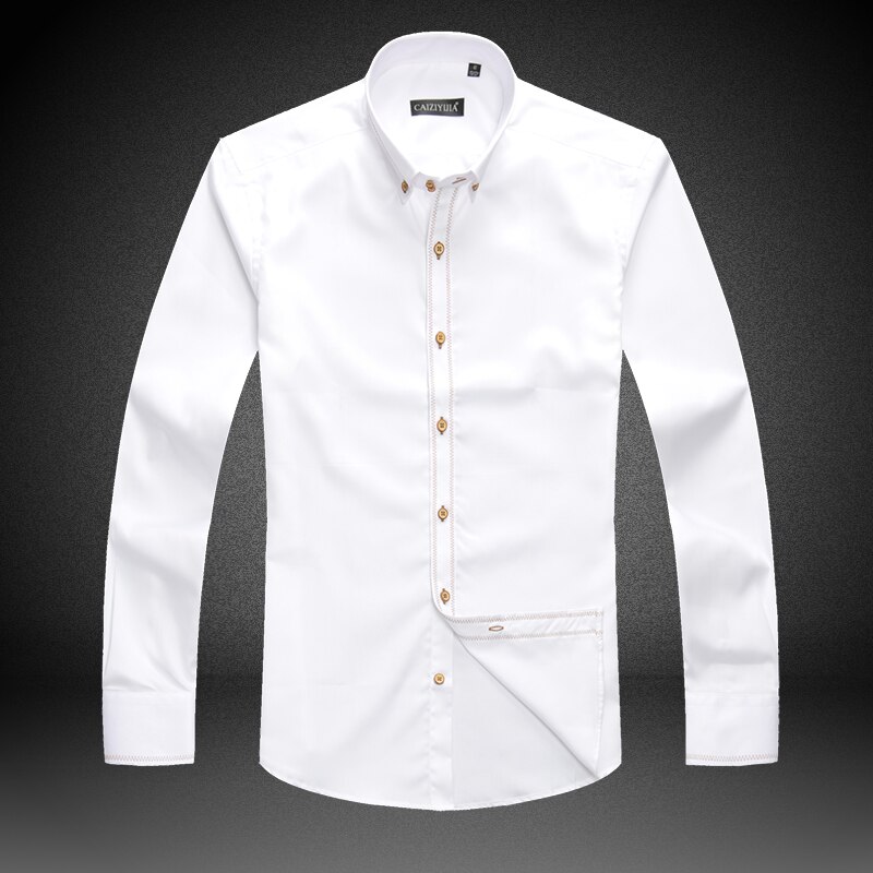 men dress shirts breathable soft cotton button collar long sleeve party white male formal shirts