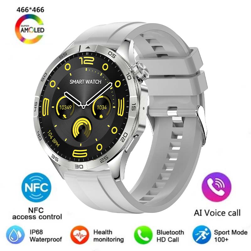 2024 nowy męnarty Smartwatch Bluetooth dzwoni 1. 43-calowy 466*466 AMOLED ekran HD bezprzewodowe ładowanie IP68 wodoodporny damski Smartwatch: biały