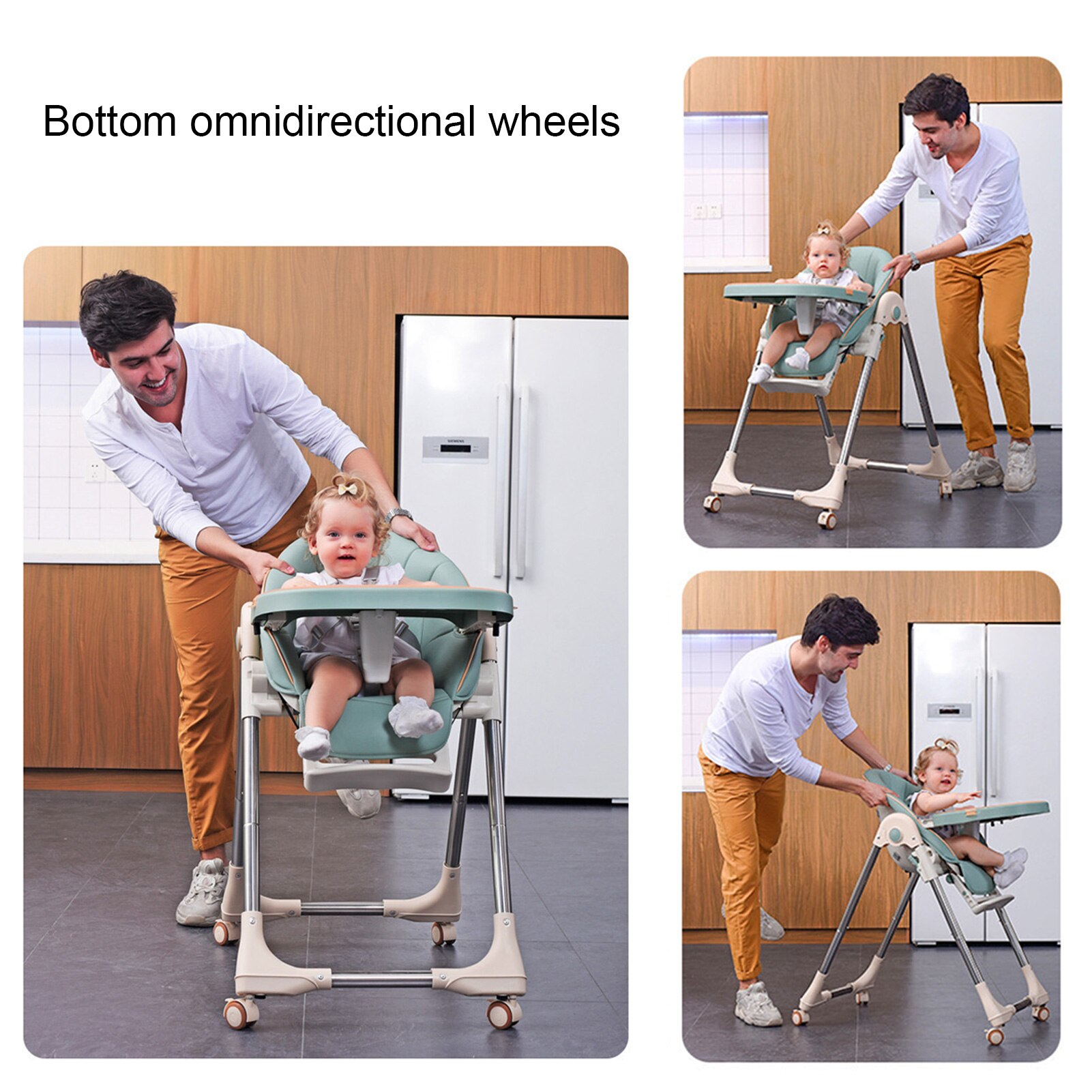 Silla alta para niños pequeños, mesa de cena para bebé, sillas plegables ajustables multifunción para niños, silla alta