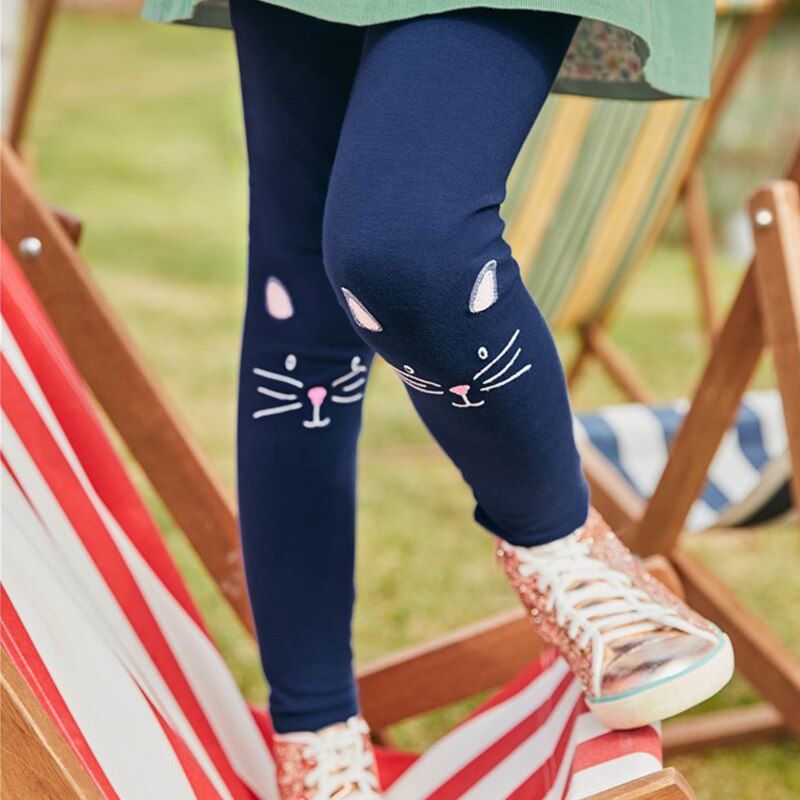 Leggings VIKITA 3-7 anni pantaloni per bambina cartone animato ricamo animale Leggings per bambini pantaloni per ragazze pantaloni autunnali per bambini