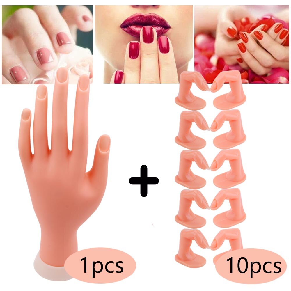 5/10pcs False Nails Finger Practice Model 1pcs Nail Hand Training For Manicure Beauty Nail Tips Flexible Practice Finger Tools