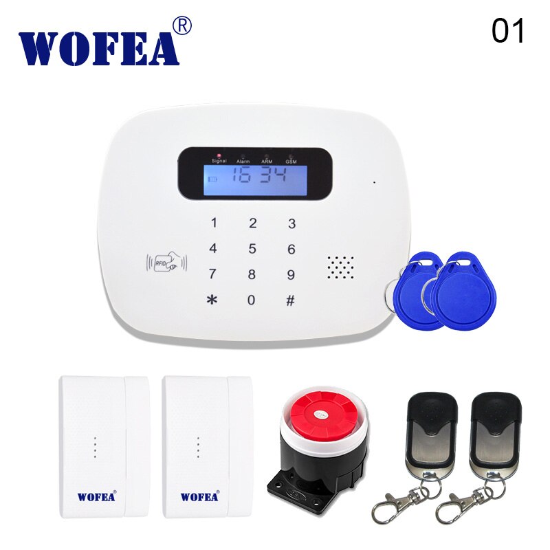 WOFEA LCD PIR Sensor GSM automático dial casa Oficina ladrón intruso GSM sistema de alarma compatible con Android y aplicación IOS Control: Set01 / Español