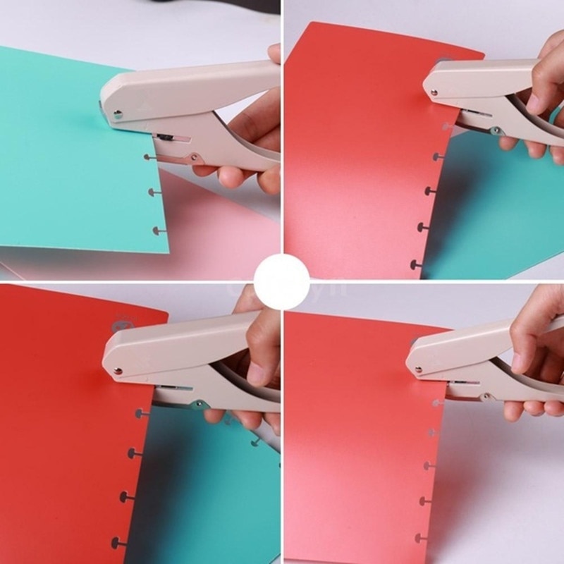 Mushroom Hole Punch Manual Paper Punches with Ruler Paper Cutter Hole Puncher A1911-10