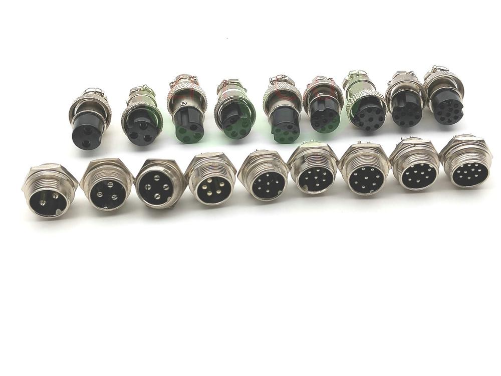 10 Set GX16 16 Mm 2pin 3pin 4Pin 5pin 6pin 7pin 8Pin 9pin 10pin16mm Audio Chassis Mount Connector