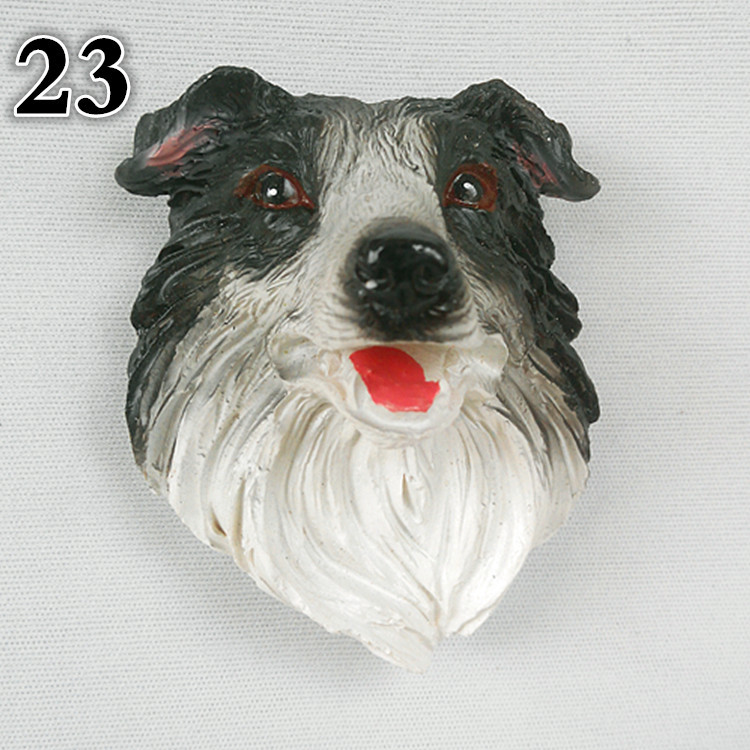 Realistic Pet Dog Fridge Magnets Resin Strong Magnet Refrigerator Stickers Souvenir Cartoon Fridge Sticker Decor: 23