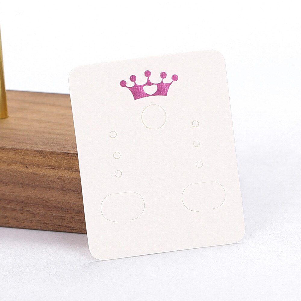 50 stks/partij 3.8x4.8cm blanco kraftpapier oorbel display kaarten oorbel pakket hang tag kaart voor diy ear studs sieraden display kaart: YELLOW