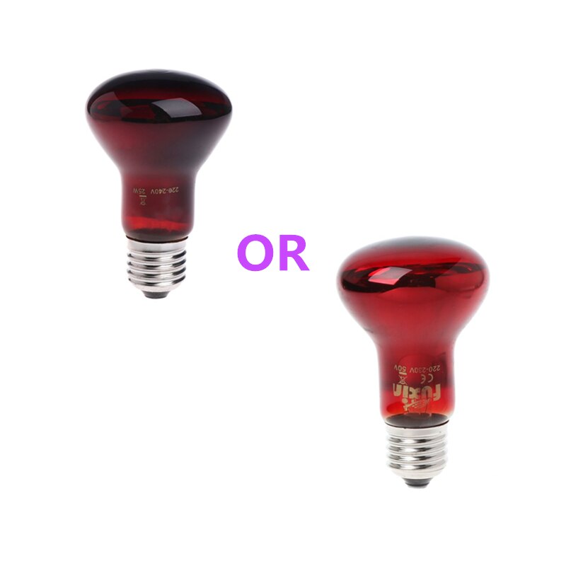 Reptile Amphibian Heat Bulb 220-240V 25W50W75W100W Infrared Emitted Night Light: Red / 25W