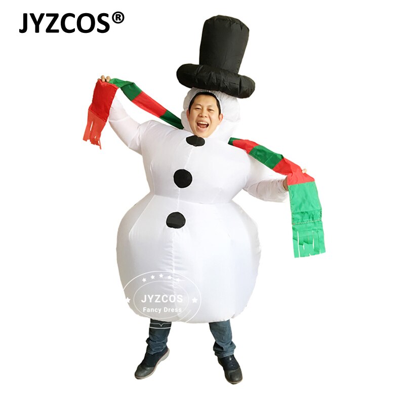 Jyzcos Opblaasbare Sneeuwpop Kerst Kostuums Sneeuwman Kostuum Volwassen Carnaval Carnaval Purim Halloween Kostuums Voor Vrouwen Mannen