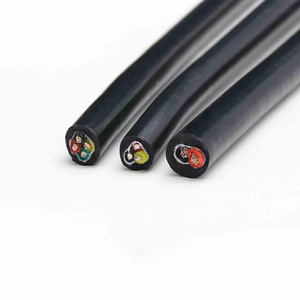 3 core Silicone rubber cable special soft sheath black high temperature electronic signal wire multi-core tinned copper wire