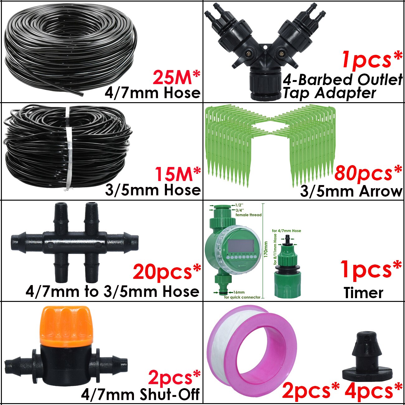 KESLA Garten Automatische Bewässerung Bewässerung Bausatz Ellenbogen Emitter Tropfen-System 4/7MM zu 3/5MM Schlauch für Bonsai Topf Blume Gewächshaus: Schokolade