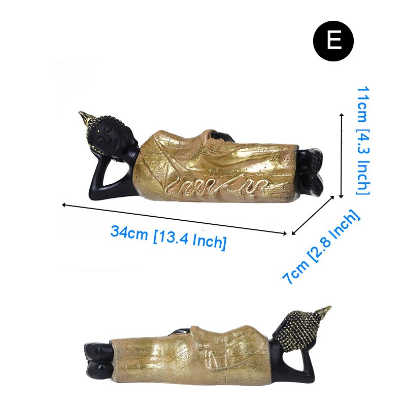 Boeddha Beeldje Sculptuur Zitten Boeddhabeeld Home Office Decor Indoor Standbeeld Ornament 15Cm Feng Shui Ornamenten Ambachten: E