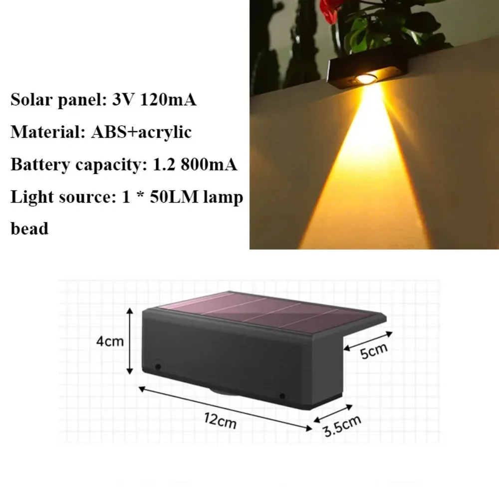 LED-wandlampen op zonne-energie Buiten draadloze lampen op zonne-energie IP65 Waterdicht zonne-heklicht Decoratief voor tuin Balkon Yard