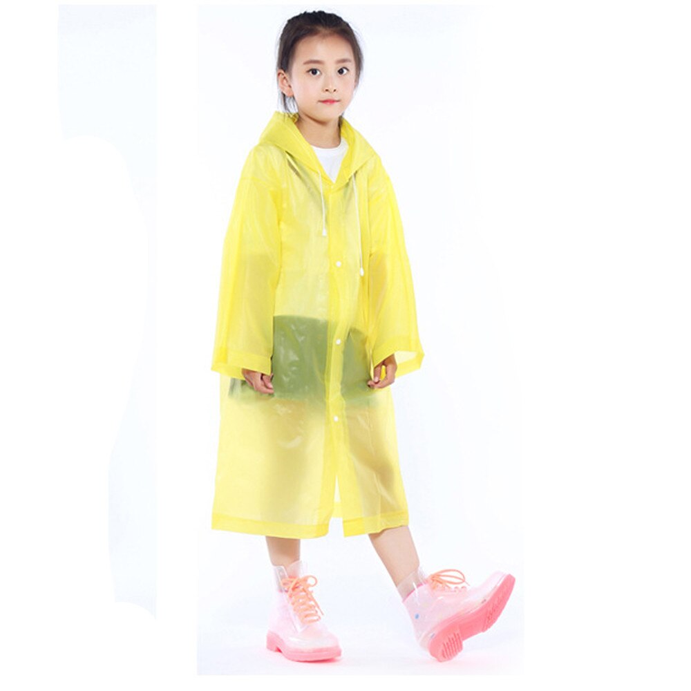 Vandtætte børn regnfrakke til børn piger drenge regntøj bærbare genanvendelige regnfrakker børn regn ponchoer til 6-12 år: Gul