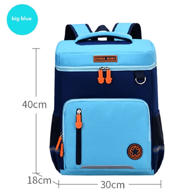 Mochila ortopédica de estilo británico para estudiantes, mochilas escolares para niños y niñas, mochilas escolares a prueba de agua: big sky blue