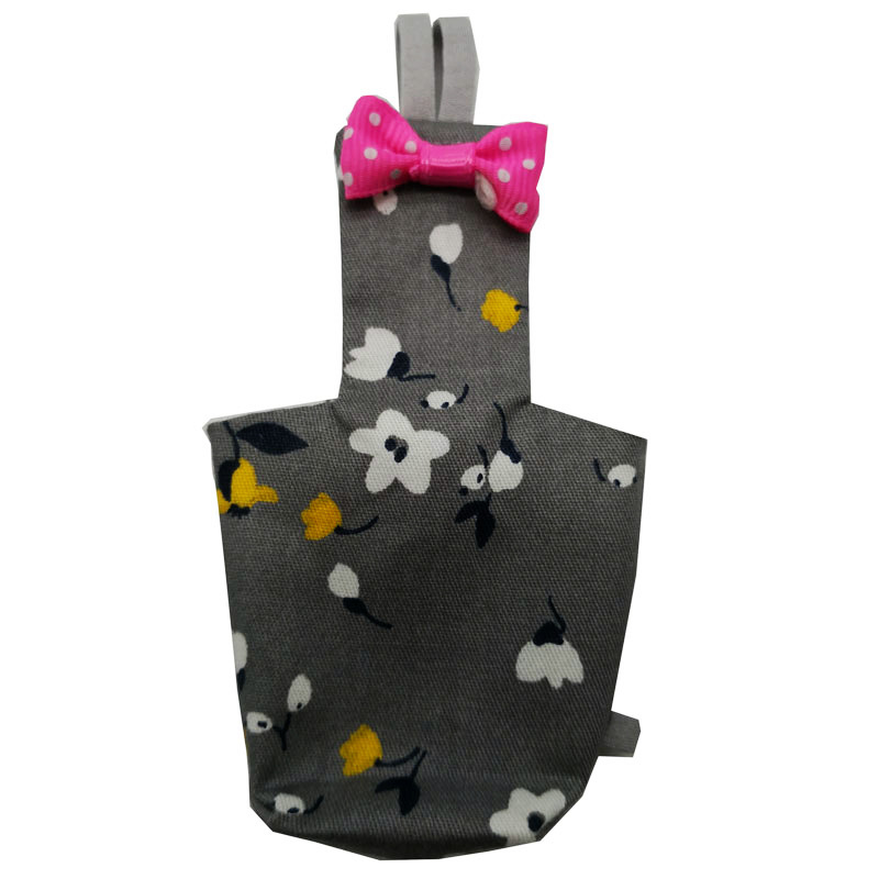 Pañales coloridos con pajarita para loros, ropa impermeable, Bonito traje de vuelo con Floral de palomas y frutas, mascota pequeña mediana: Elegant Grey / M