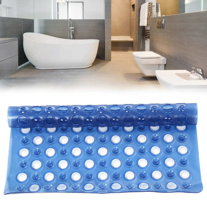 Ouderen Douche Mat Badkamer Siliconen Bad Vloer Antislip Mat Met Zuignap Blauw Herbruikbare Wasruimte Anti Slip Pad tool