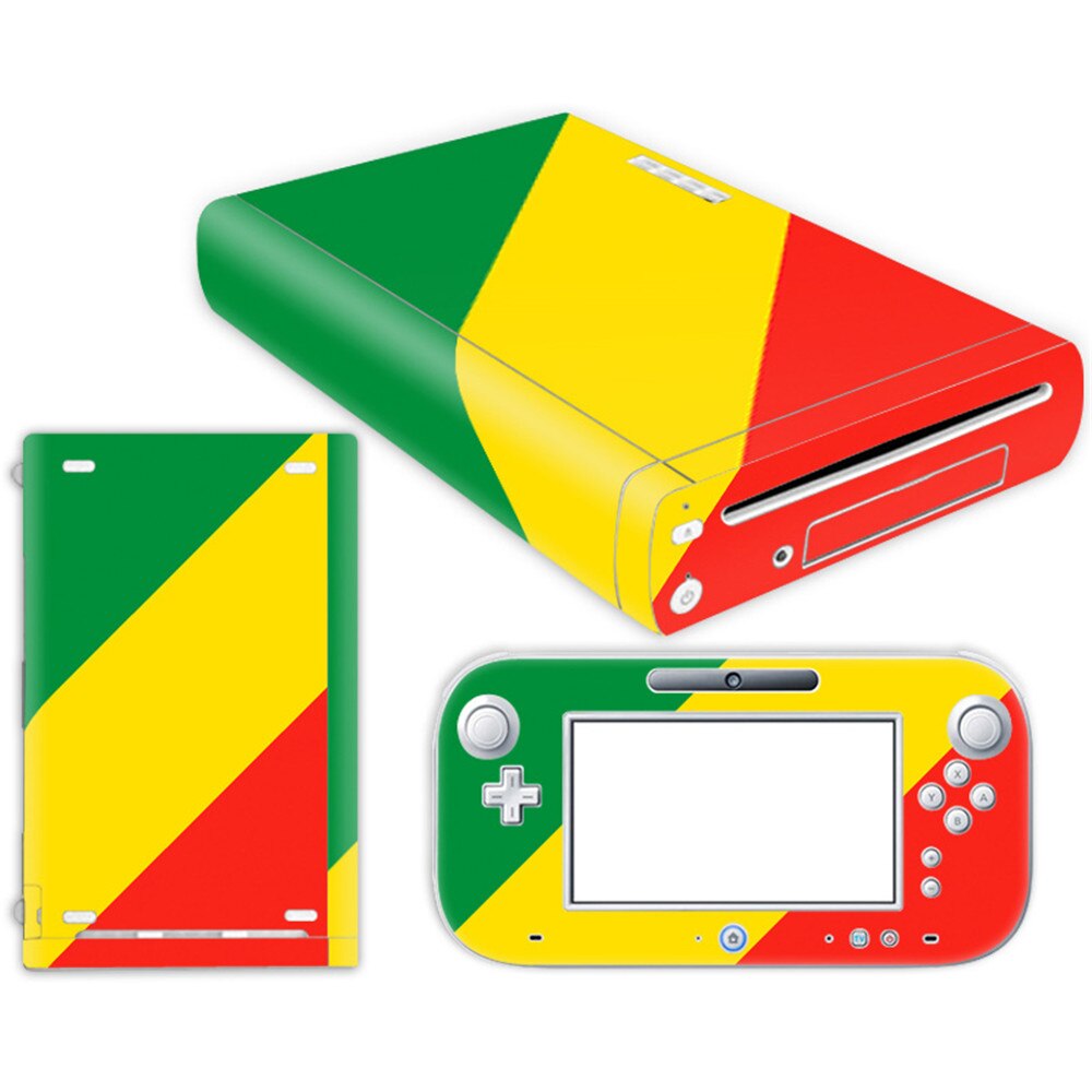 PVC printing skin vinyl stickers for wii u console and controller: TN-WiiU-0377