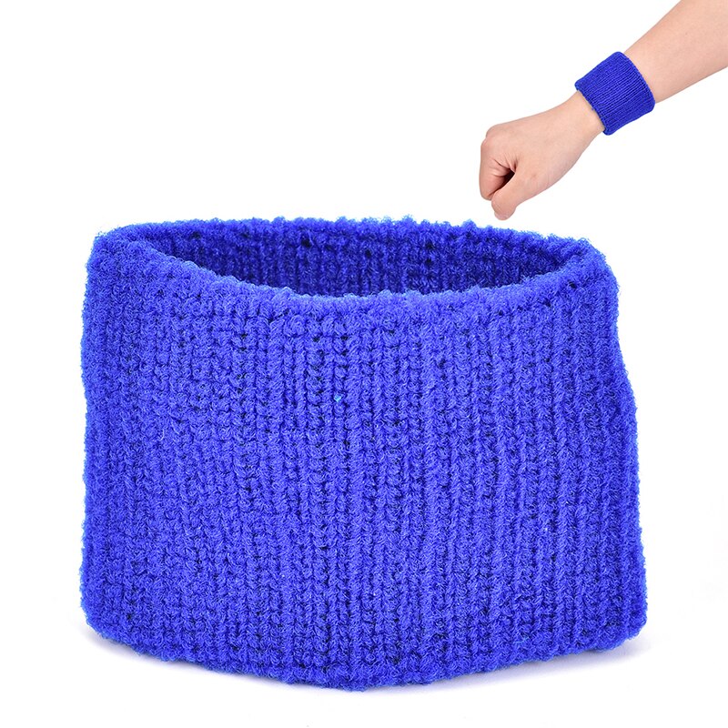 1pc torn armband sport svettband handband svett handledsstöd stag gym basket wraps skydd: Blå