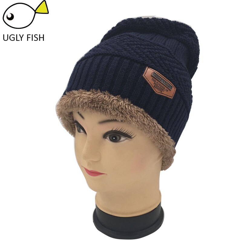 Nekwarmer wintermuts gebreide muts sjaal muts wintermutsen voor mannen gebreide muts heren muts gebreide muts skullies mutsen: Alleen marine pet