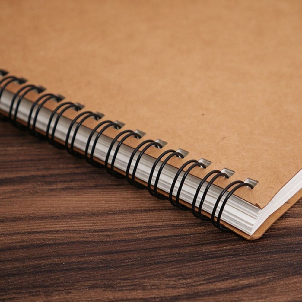 Retro Spiral Bound Coil Sketch Book Blank Paper Art Graffiti Notebook Stationery