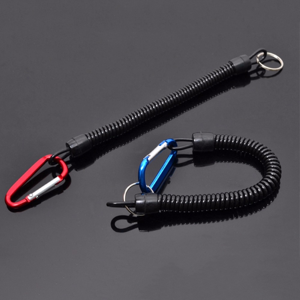 Cordones de protección para pesca, cuerda con mosquetón, canoa, Kayak, soga de seguridad, caña de pescar, pinzas para pescado, mango de labios, herramienta de aparejos