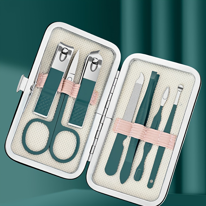 Manicure Set Nagelknipper Pedicure Kit Roestvrijstalen Manicure Kit, Professionele Verzorgingssets, Nagelverzorgingstools Met Reis Ca: Rood