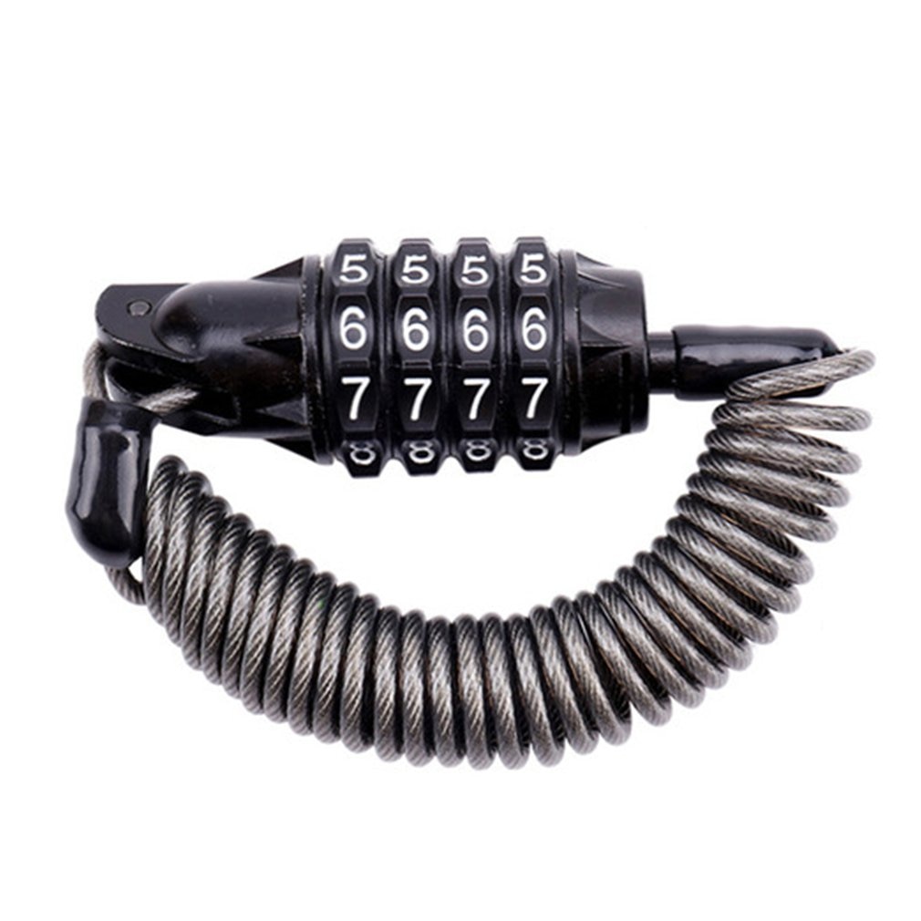 Mini Spring Anti-theft Bicycle Code Lock 4 Digits Combination Password Bike Lock Spring Disc Cable Wire Security Lock