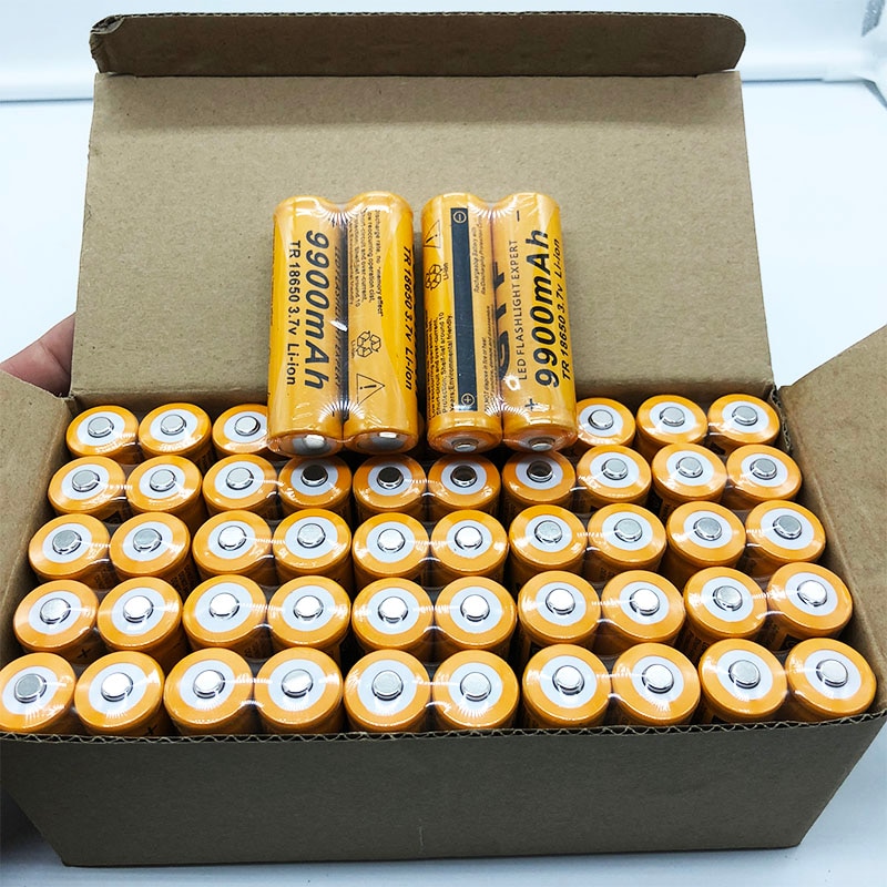 10 stks/partij 18650 batterij 3.7V 9900mAh oplaadbare li-ion batterij voor Led zaklamp zaklamp batery litio batterij +