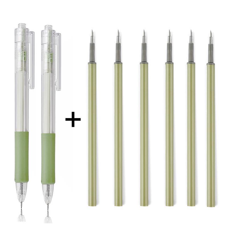 Set Paper Cut Knife Pen Refill Set Art Utility Knife Scrapbook Cutting Tool Precision Sticker Washi Tape Cutter DIY Craft: Dark Khaki