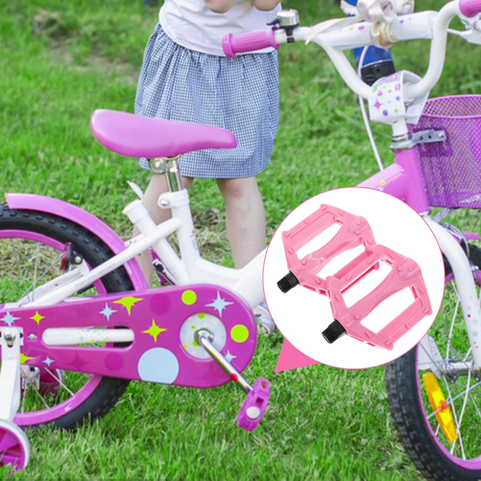 Kinderfietsaccessoires Fietspedalen Universeel Kinder Roze Accessoire Peuter