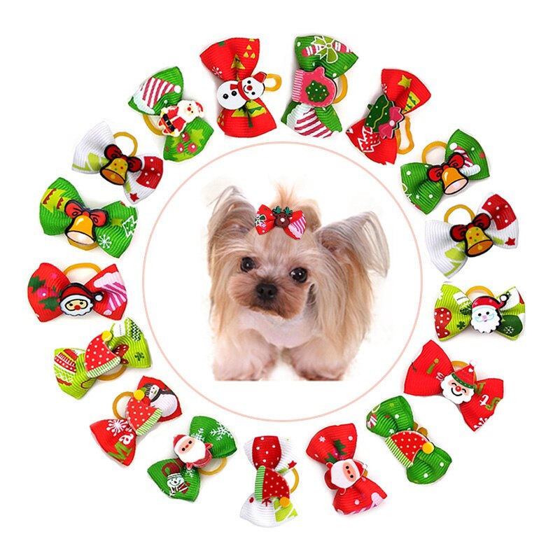 Dierbenodigdheden Kerst Huisdier Bloem Elastiekje Hond Teddy Hond Accessoires Kleine Hond Luxe Hond Haarspeld