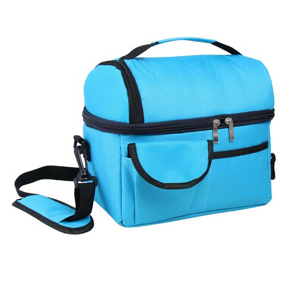 Insulated Lunch Box Tote Bag Lunch Bags For Men Women Adult And Cold Food Thermal Cooler: Sky Blue