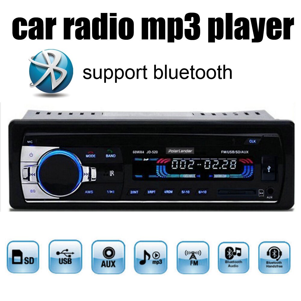 Audio Stijl 12V Auto Radio Aux In, fm Radio MP3 Audio Player Ondersteuning Bluetooth Telefoon Met Usb/Sd Mmc Port Audio In-Dash 1 Din