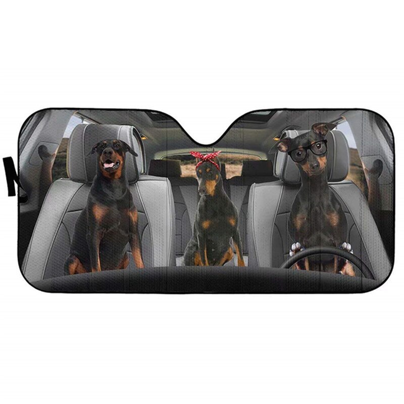 1Pcs Windshield Sun Shade for Car Decoration Funny Dog Print Window Foldable Auto Sunshade Front Window Sun Shield Sun Visors: LSS2277HC