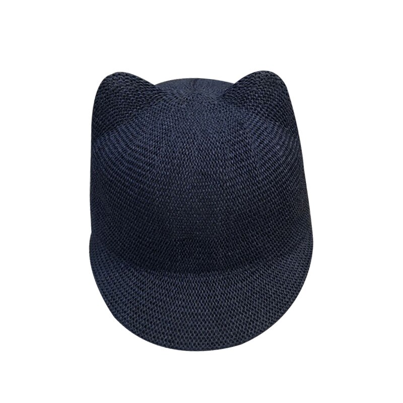 Casquette de paille pour bébé garçon et fille, chapeau de soleil d'été avec oreilles pour la plage, casquette de Baseball pour enfants, 1 pièce: Navy