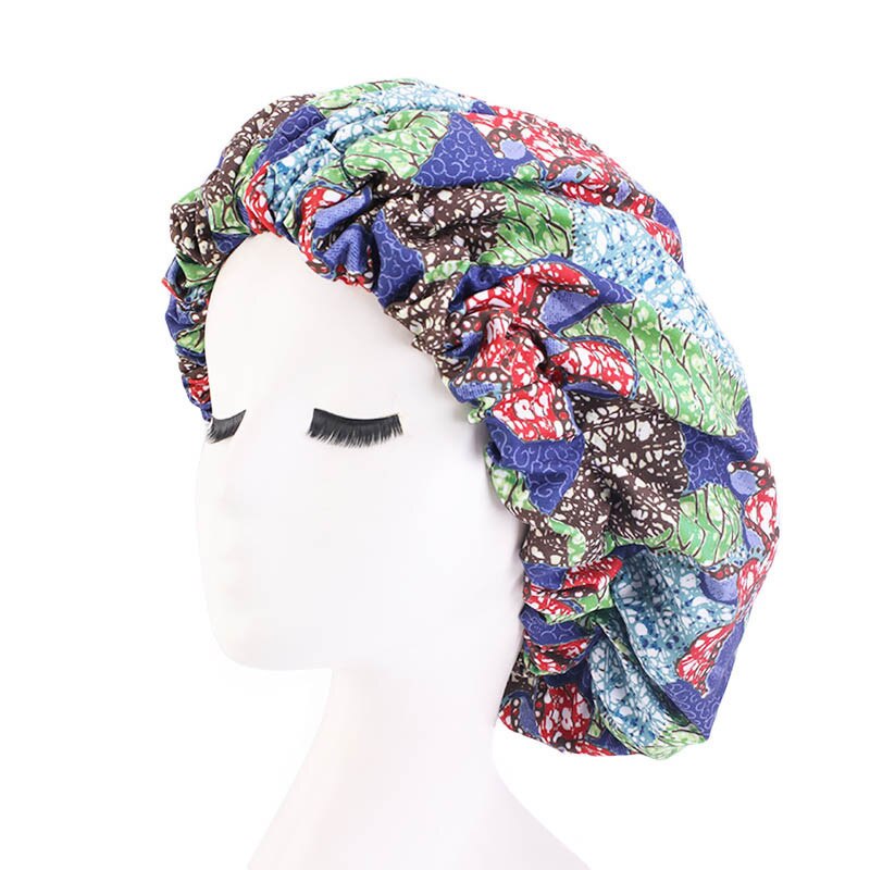 Gorro de dormir de satén de seda africana para niña y mujer, sombrero de banda ancha elástica, gorra de noche ajustable, sombreros de pelo Natural rizado, gorros para niña y mujer: 9