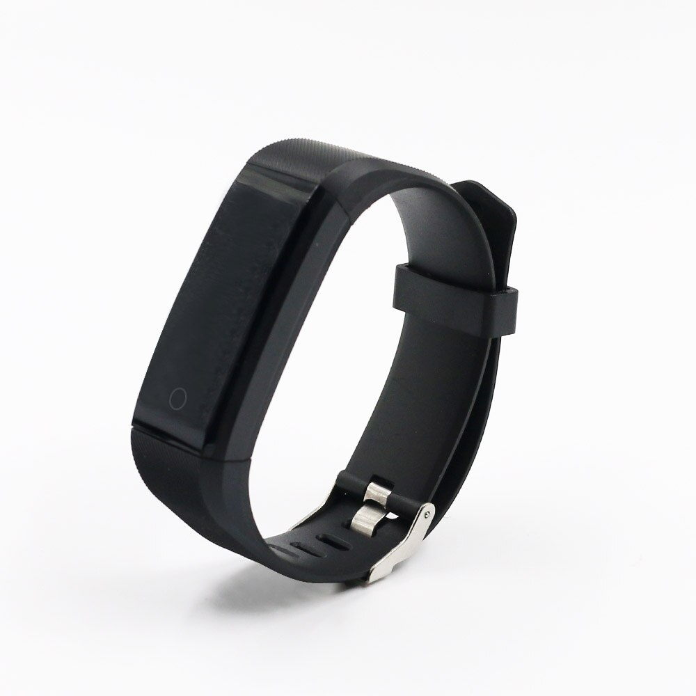 Slimme armband, 115 plus kleurenscherm, sportstappenteller, digitale fitnesstracker, bluetooth, waterdicht, slimme klok, usb-oplaadfunctie: Zwart