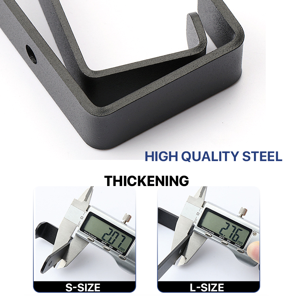 Ganchos de acero inoxidable para colgar ropa, perchero montado en la pared, resistente, acabado negro mate, 4 piezas